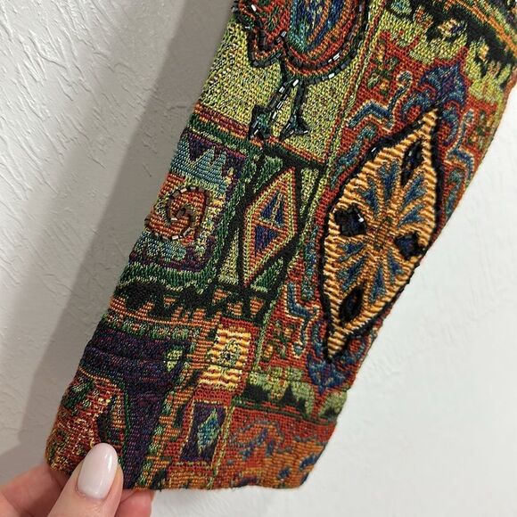Chico's Beaded Tapestry Anniversary
Collection Cotton Blend Jacket Size M - Picture 4 of 11